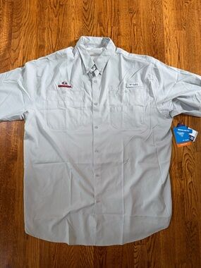 Columbia Georgia Bulldogs Men's Light Gray Short Sleeve Button Down Shirt